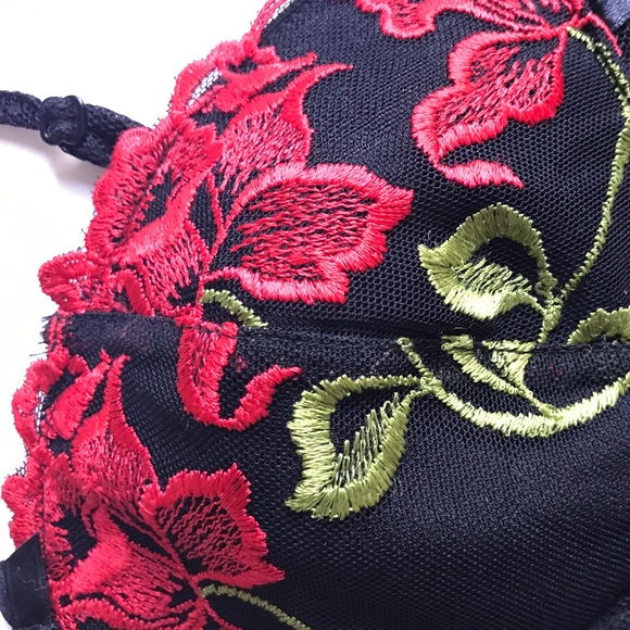 Embroidered rose bustier with adjustable straps Medium - Picture 7 of 9